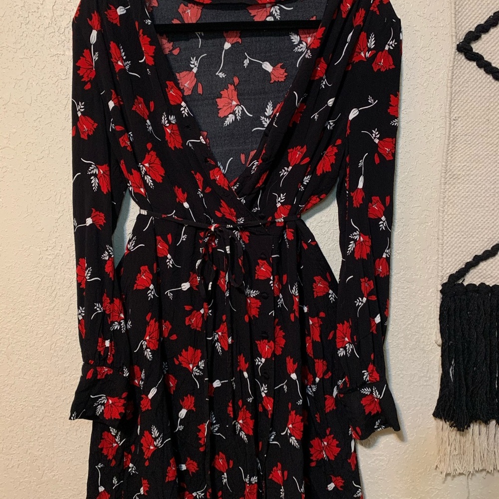 Floral mini wrap dress
